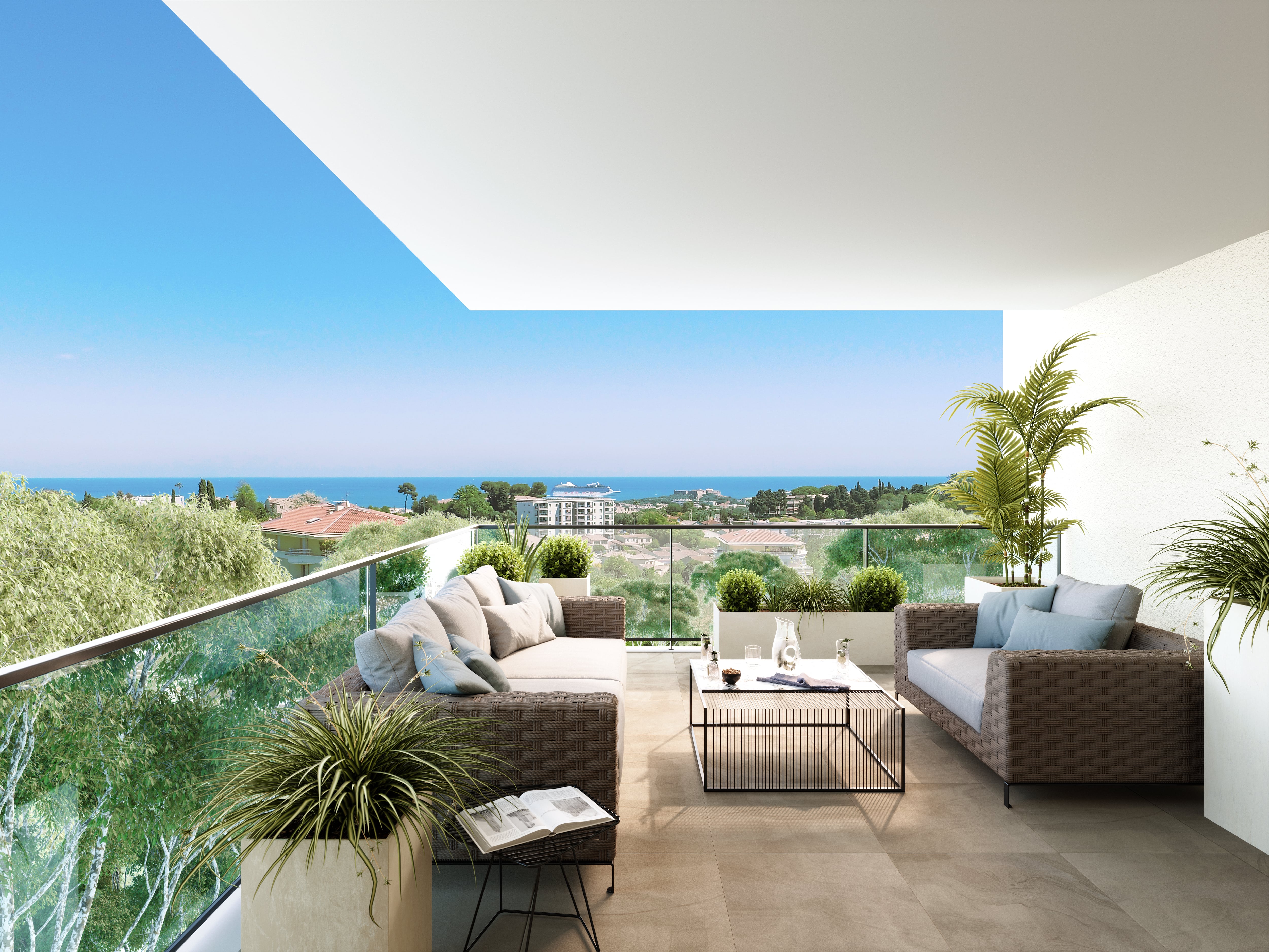 Vue terrasse appartement neuf - Parc Bel Azur